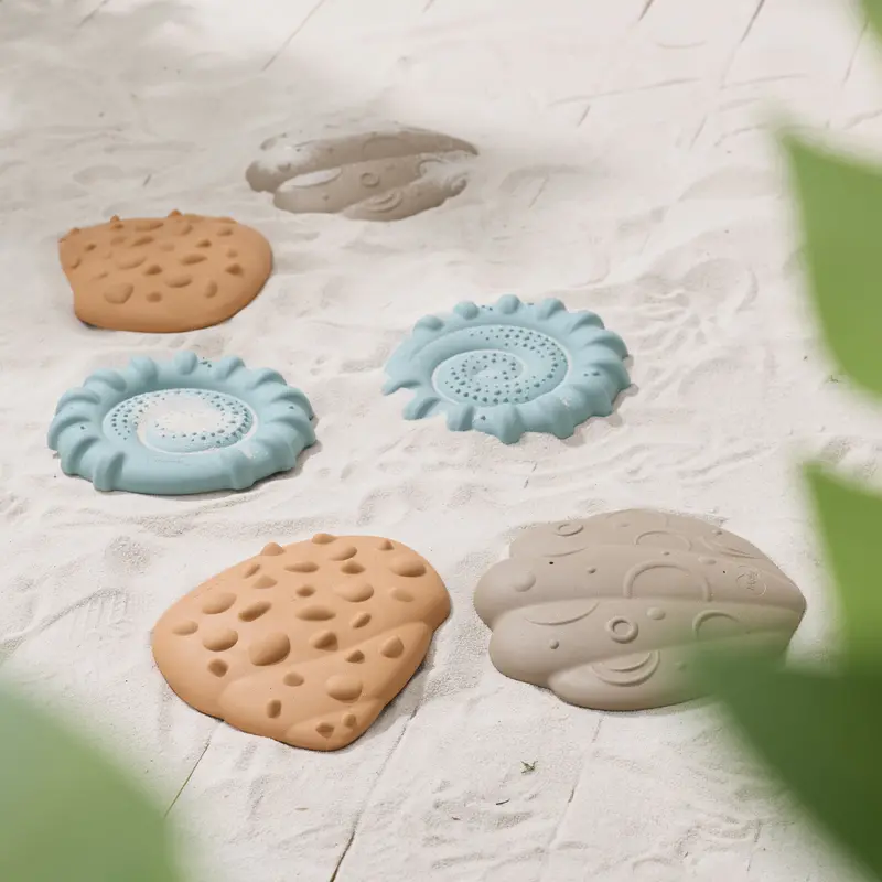Textured Sensory Stepping Stones For Balance & Foot Therapy | Squishy Tactile Shell Set With Graduated Firmness Levels 1