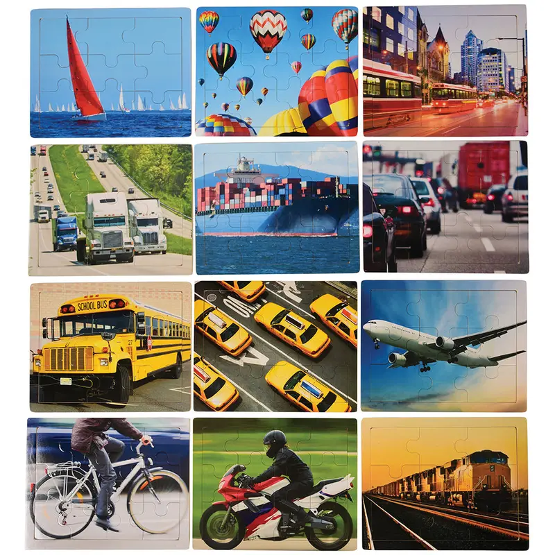Transportation-Themed Puzzle Bundle – Vehicle Matching & Problem-Solving Set 1