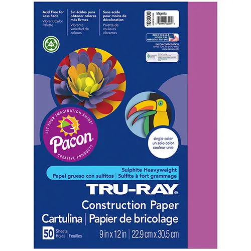 Tru-Ray Magenta Construction Paper – 9 X 12 Inches, Pack Of 50 Sheets 1