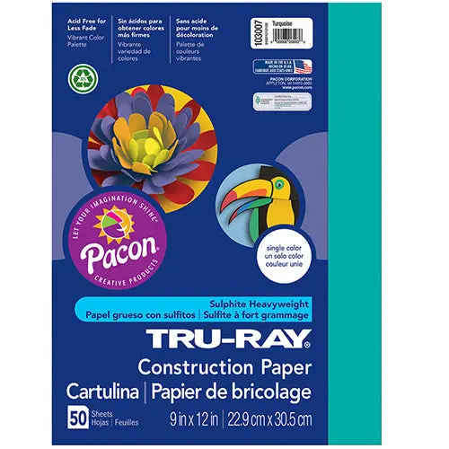 Tru-Ray Turquoise Construction Paper – 9 X 12 Inches, Pack Of 50 1