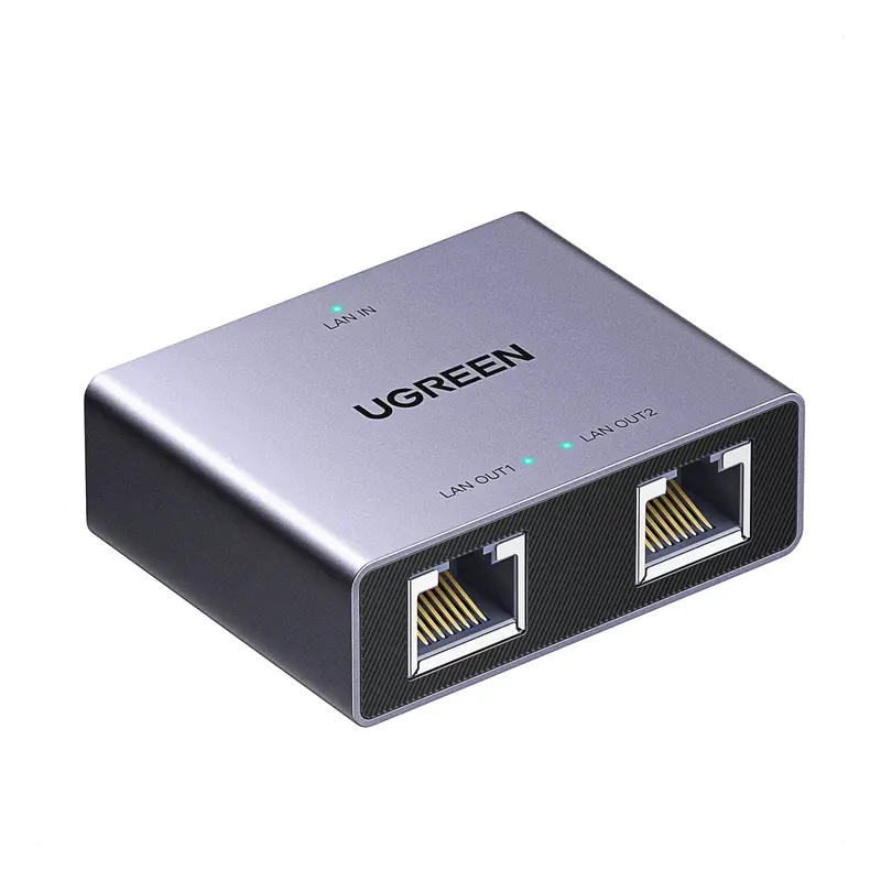 Ugreen 1-Port To 2-Port Gigabit Ethernet Splitter – 1000Mbps Lan Sharing Adapter 1
