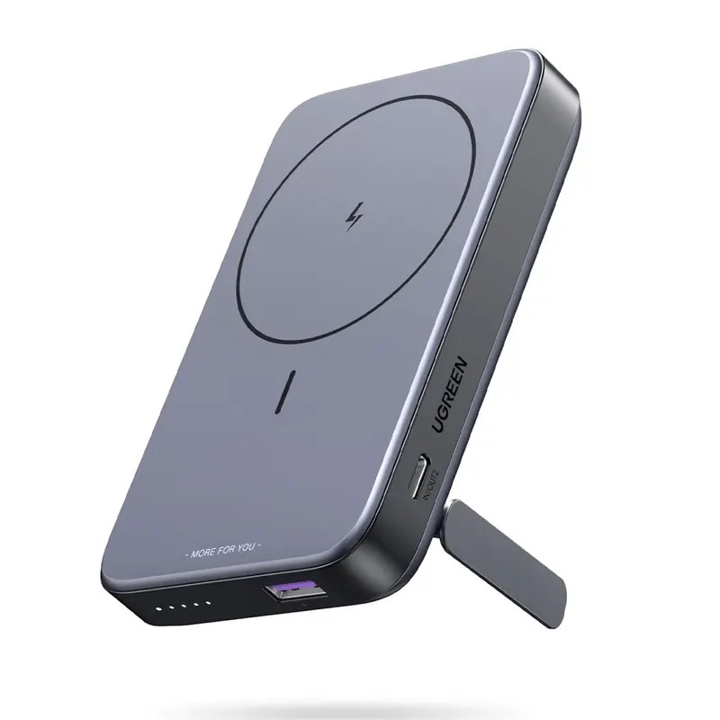 Ugreen 10000Mah Magnetic Power Bank – 20W Pd Charging, Built-In Kickstand, Grey 1