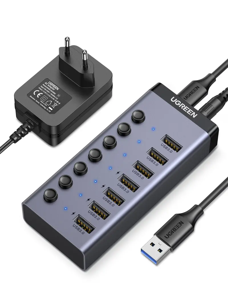 Ugreen 7-In-1 Usb 3.0 Docking Station – Hdmi, Vga, Ethernet, Sd/Tf, Usb-A Ports (Grey) 1