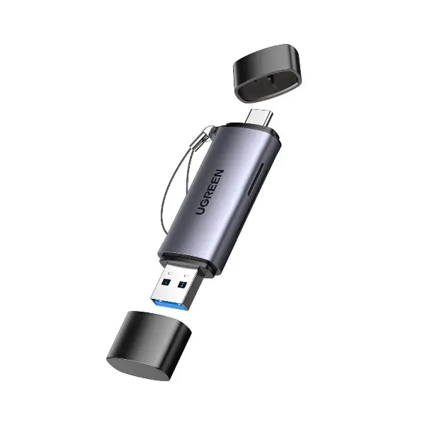 Ugreen Cm185-50706 Dual-Port Otg Card Reader – Usb-A & Usb-C Compatible, Silver 1