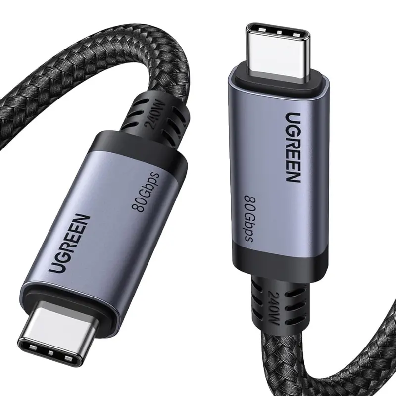 Ugreen Usb4 Gen 4 Cable – 240W Power Delivery, Usb-C To Usb-C (Black) 1