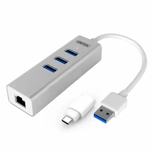 Unitek 4-In-1 Usb 3.0 Hub With Ethernet Adapter – Usb-C Compatible Y-Cable Design 1