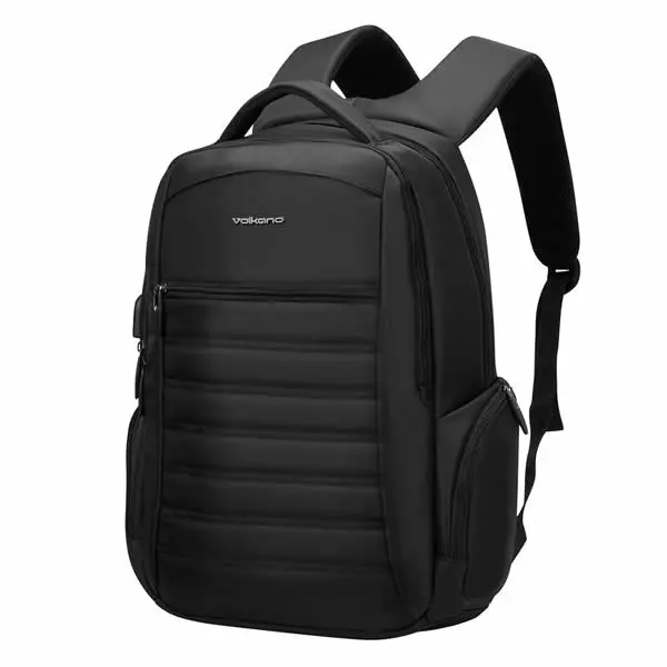 Volkano Boston 15.6" Laptop Backpack – Sleek Black Carryall 1