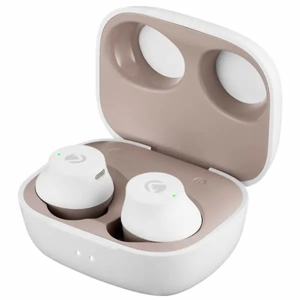 Volkano Taurus Series 2.0 True Wireless Earbuds With Charging Case – Pure White 1