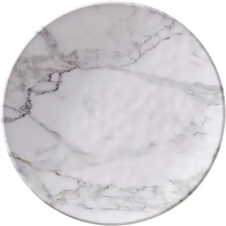 White Marble-Effect Round Salad Plates (Set Of 4) 1
