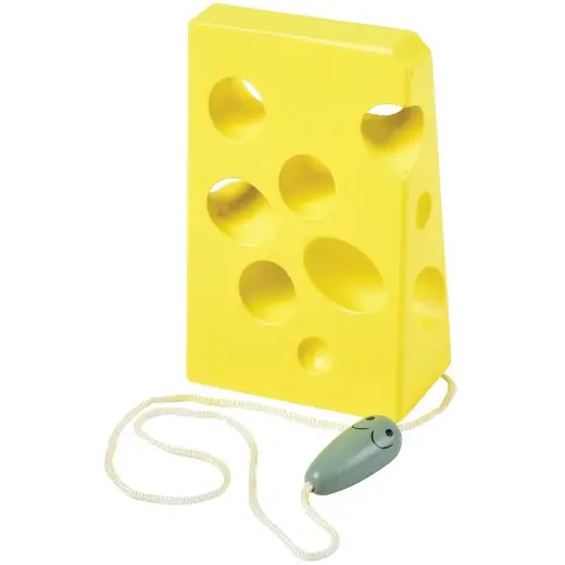 Wooden Cheese-And-Mouse Lacing Activity Game 1