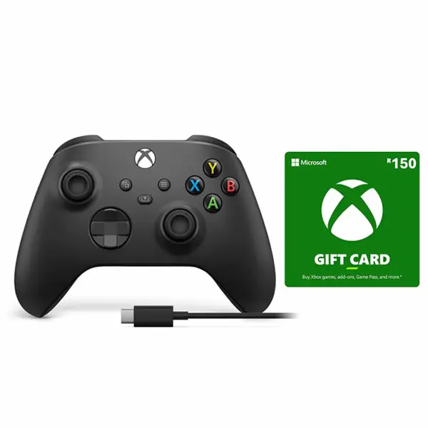 Xbox Series Wireless Controller – Carbon Black Bundle With R150 Xbox Gift Card & Usb-C Cable 1