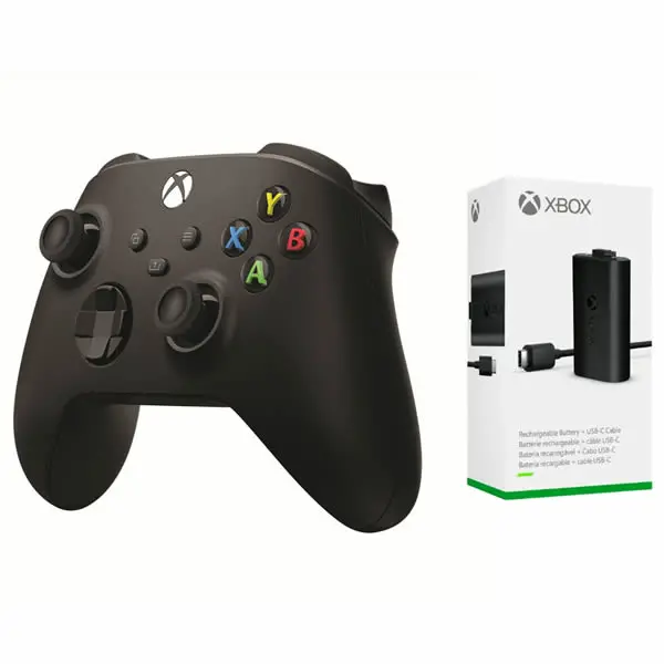 Xbox Series Wireless Controller – Carbon Black Variant With Integrated Play & Charge Kit 1