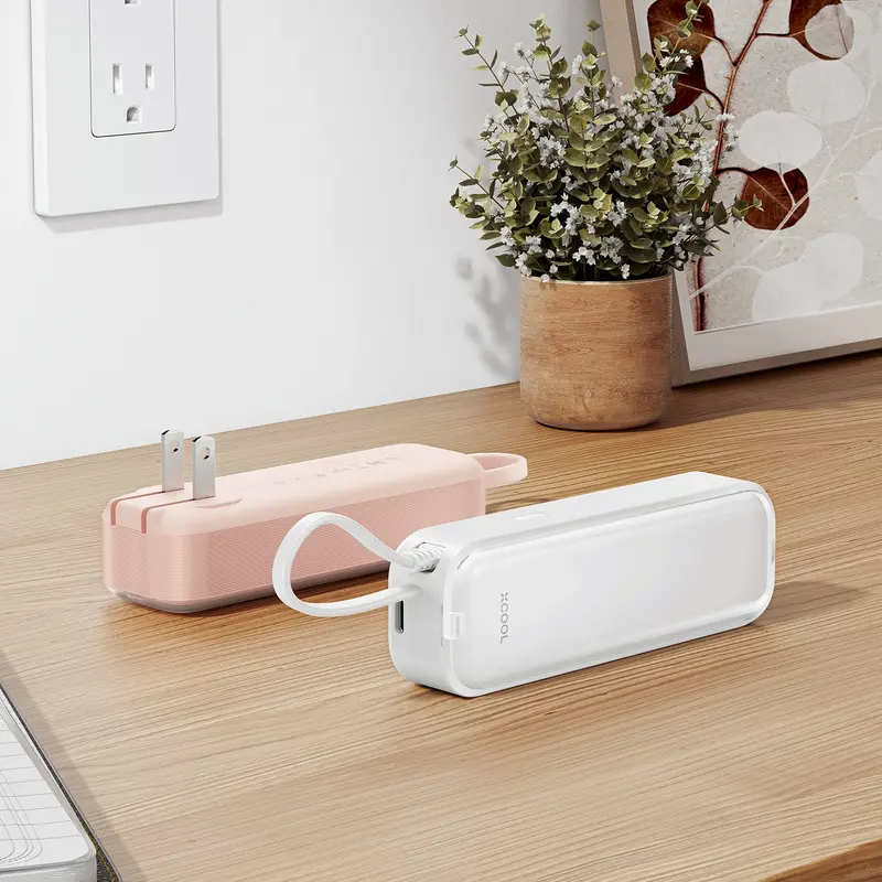Xcool Cableplug Power Bank – 5,000Mah 3-In-1 Portable Charger With Built-In Cable And Wall Plug 1