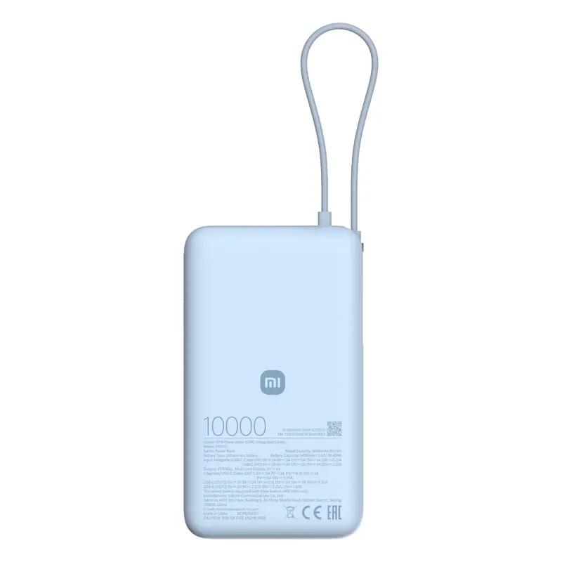 Xiaomi 67W Portable Power Bank (10,000Mah) With Built-In Cable – Ice Blue 1