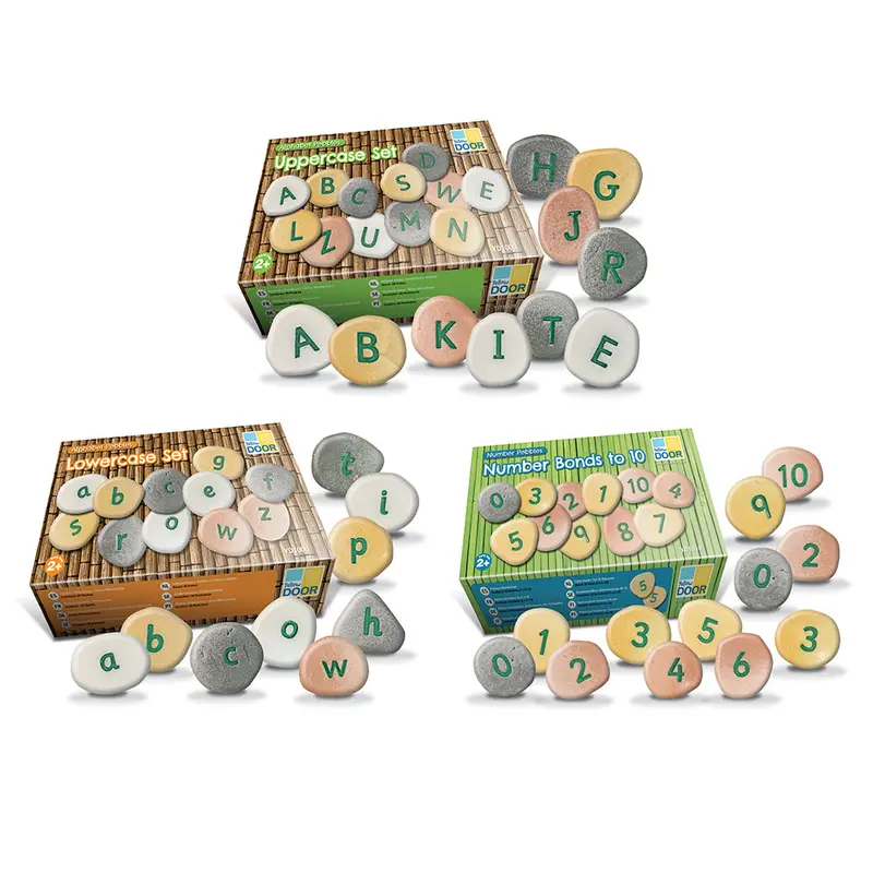Yellow Door Tactile Alphabet & Number Pebbles – Textured Learning Stones For Sensory Exploration 1