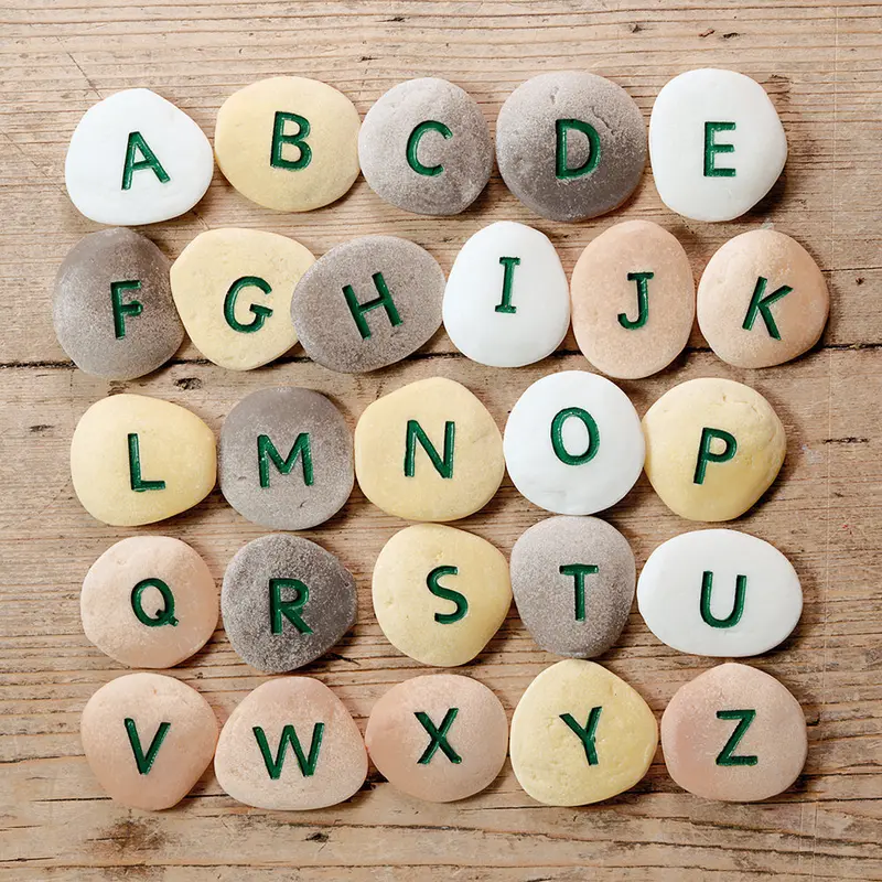 Yellow Door® Tactile Uppercase Alphabet Stones For Sensory Letter Recognition 1