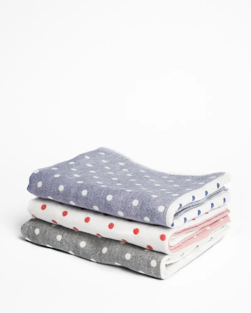 Yoshii Polka-Dot Chambray Hand Towel 1