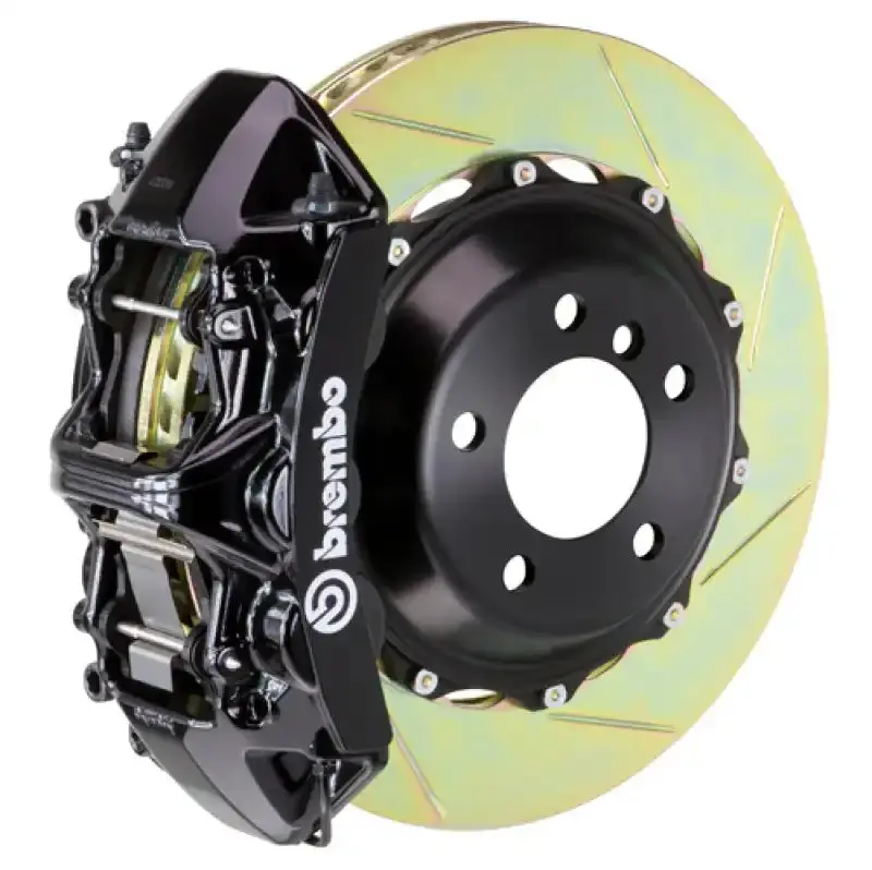 Brembo Front Gt Big Brake Kit For Infiniti G35 Sedan (2003–2006) & 350Z (2003–2008) – 6-Piston Calipers, 380X32Mm Slotted Two-Piece Rotors, Black Finish 1